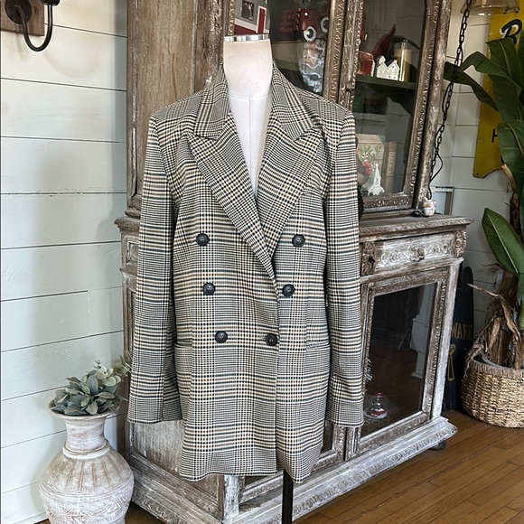 FREE PEOPLE OVERSIZE REGGIE BLAZER GINGER COMBO LARGE EXCELLENT